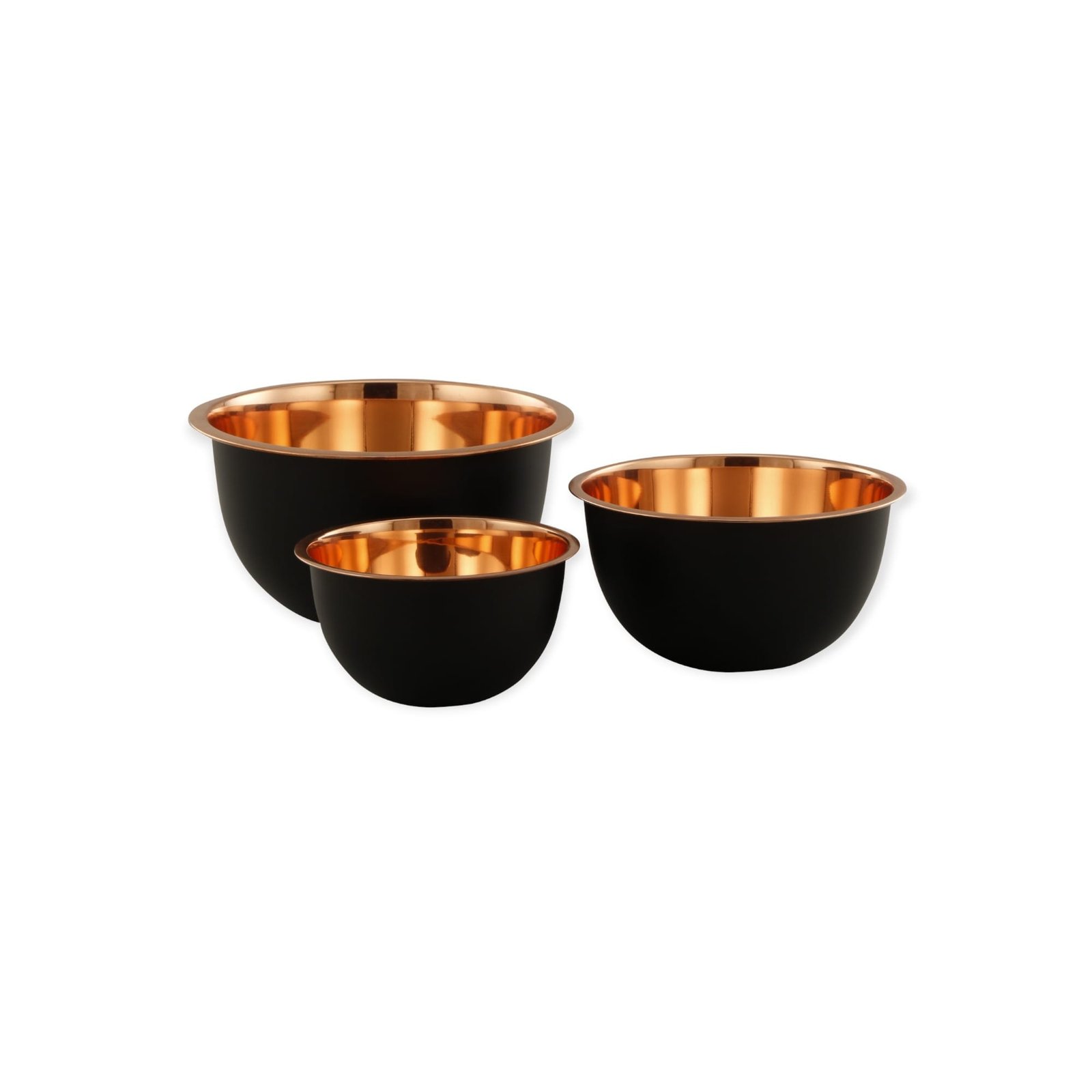 Black Powder Coated Stainless Steel Mixing Bowl Set of 3