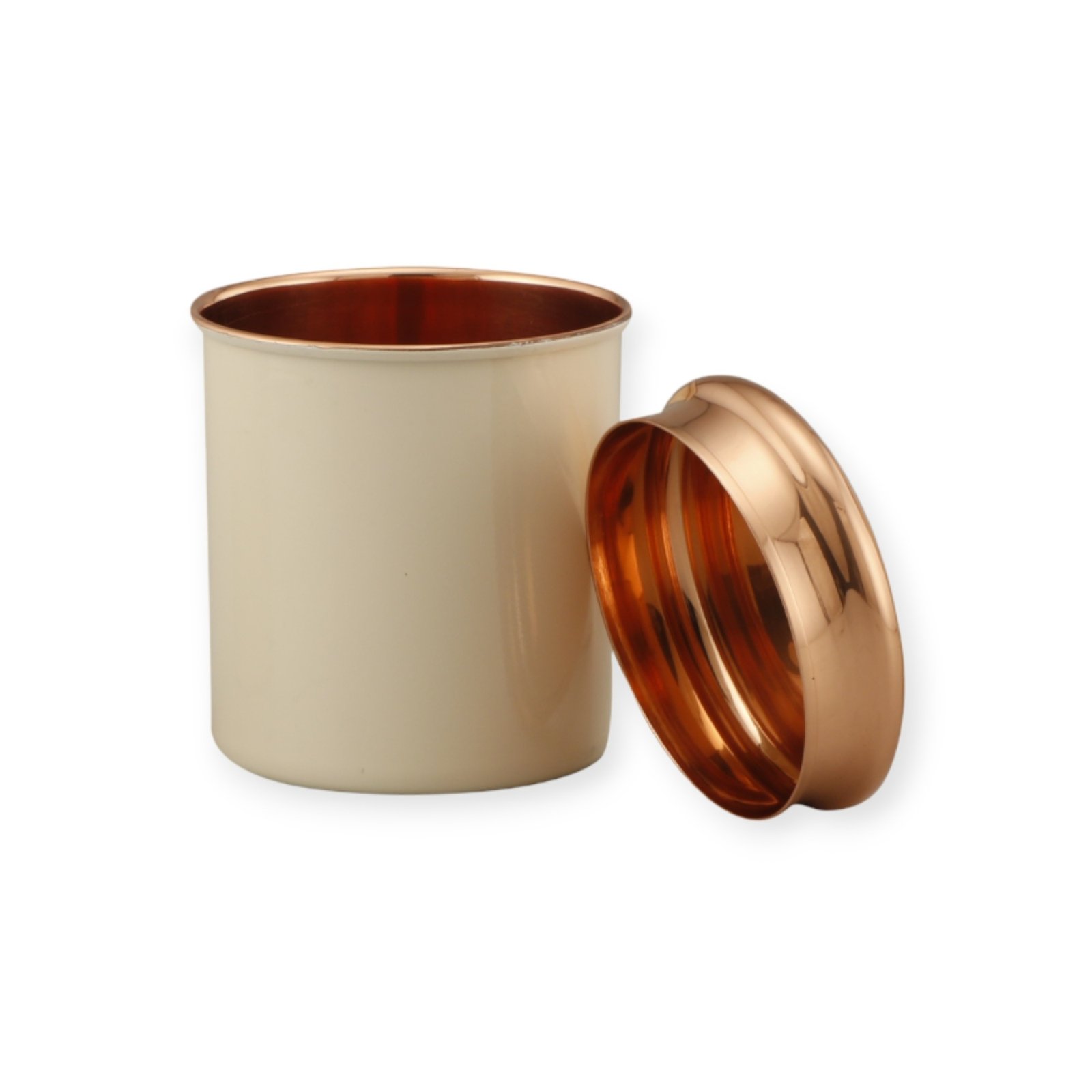 Off white enameled Stainless Canister set of 3