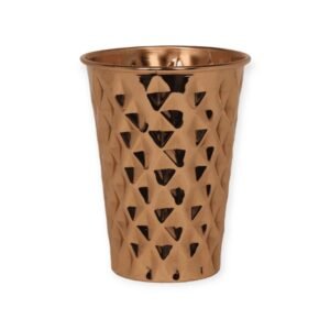 Copper Diamond Hammered Pint Glass