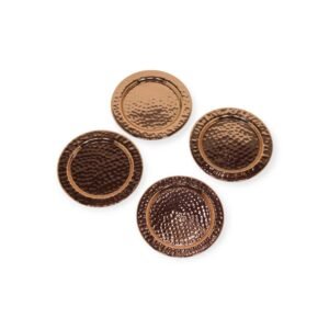 Copper Hammered Coasters Set of 4