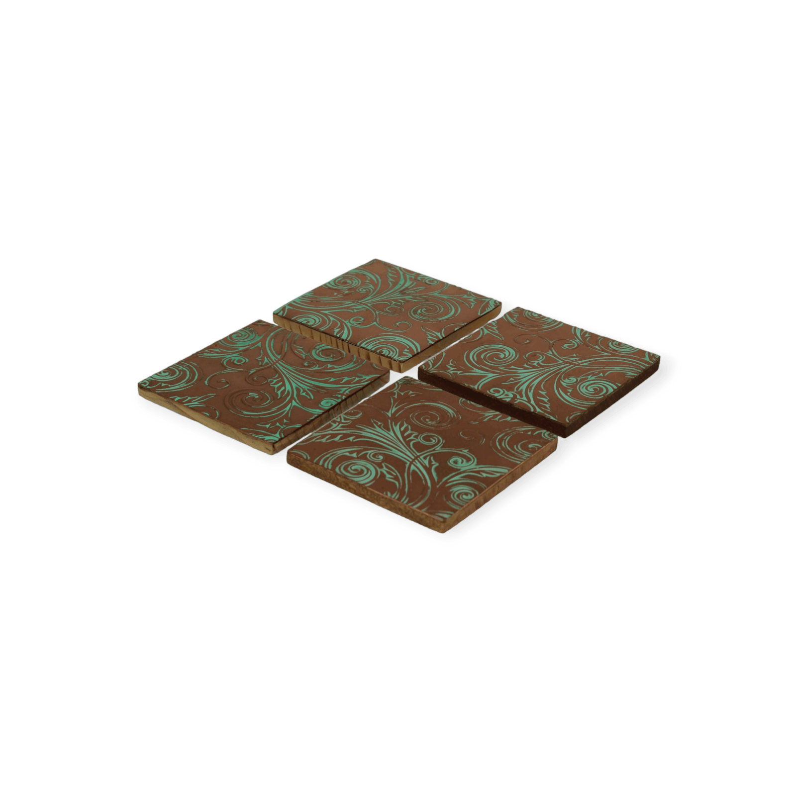 Wooden Copper Etching Coasters