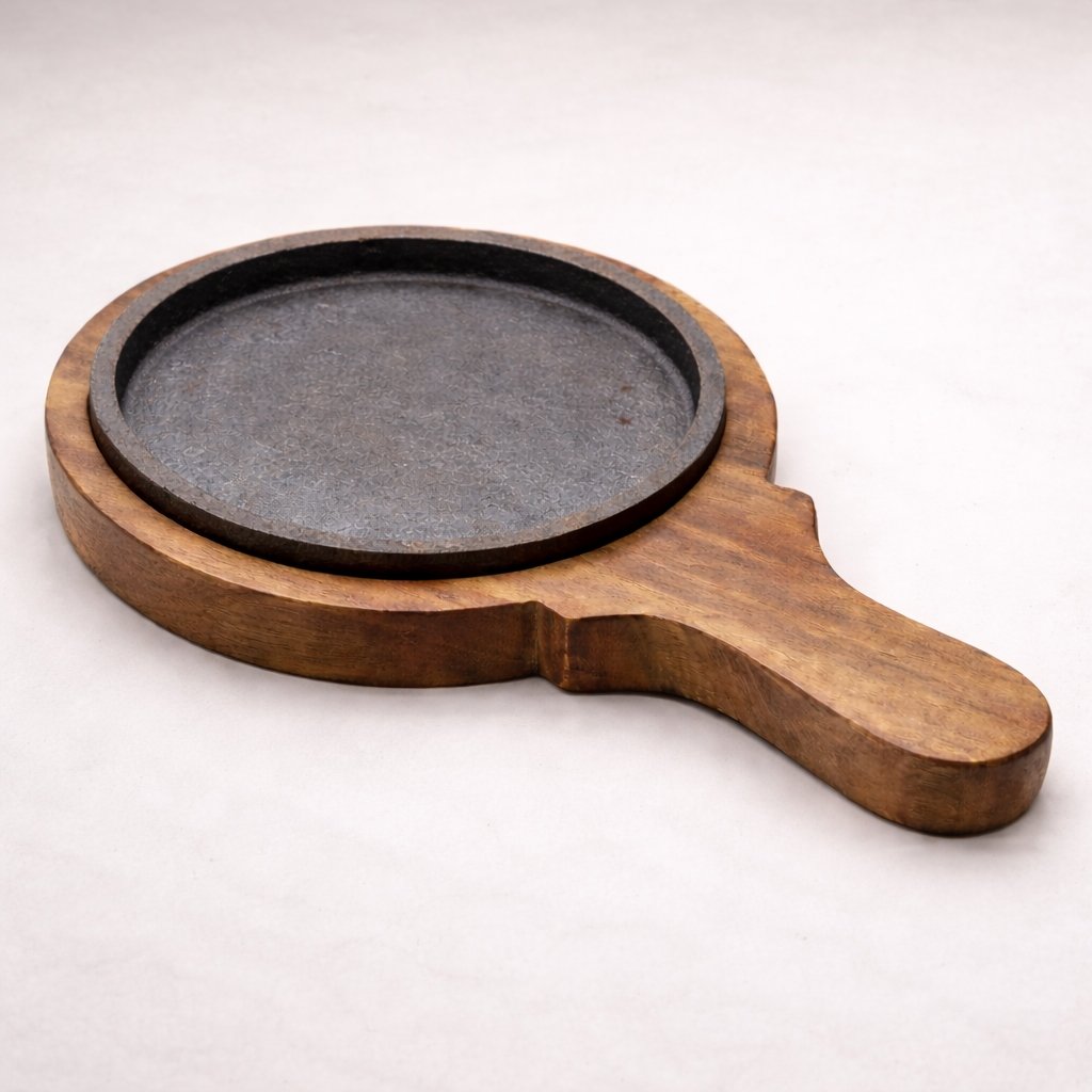 Sizzler Platter With Wooden Base - Image 2